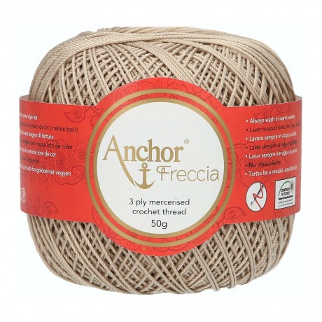 Novelo de linha Freccia nº 12, cor 388 Bege Grão 50gr Novelo de linha Freccia nº 12, cor 388 Bege Grão 50gr